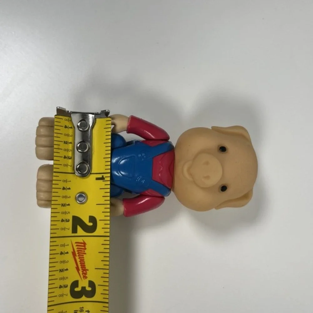 Vintage Toy Pig Figurine‎ Farmer Overalls Pig Doll